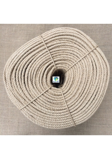 12 Mm Jüt Halat 50 Metre - Bükümlü - Kendir Halat - Kanaviçe