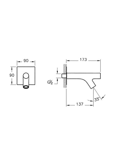 Vitra İstanbul A41834 Ankastre Banyo Bataryası Çıkış Ucu Krom