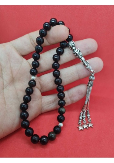 Sertifikalı Obsidyen Doğal Taş Tesbih 8 Mm
