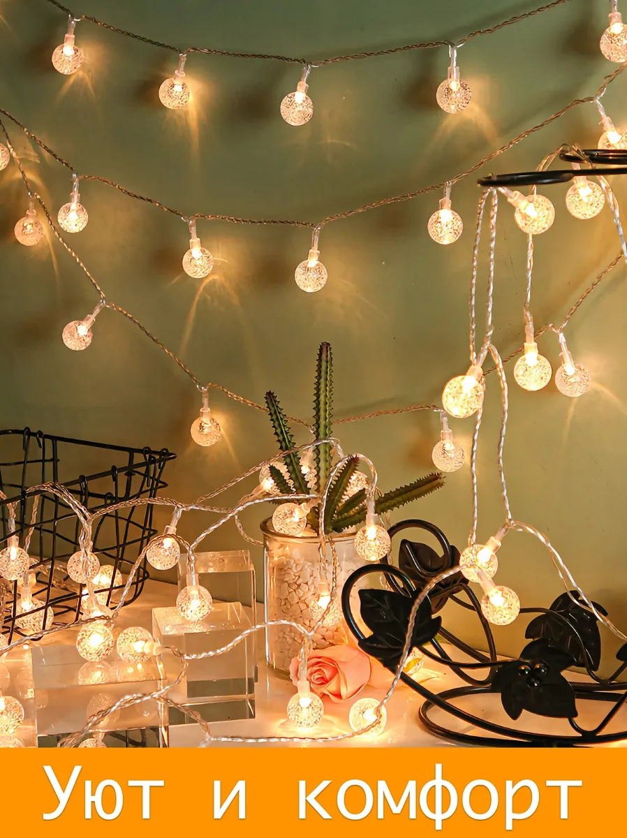 Lesnyak Usb Şeffaf Kristal Led Çelenk 3 Metre 391975281 Beyaz Sıcak