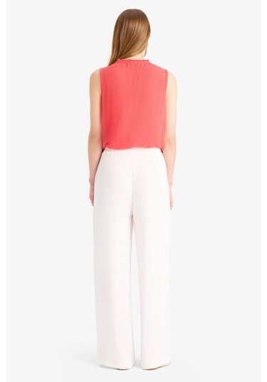 Defacto Regular Fit Esnek Belli Bağcıklı Plaj Pantolonu-fall İn Love D9763ax25smwt16 Beyaz