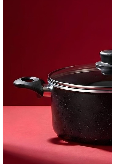 Mastergranito Black 7 Parça Tencere Ve Tava Seti Sıyah Siyah