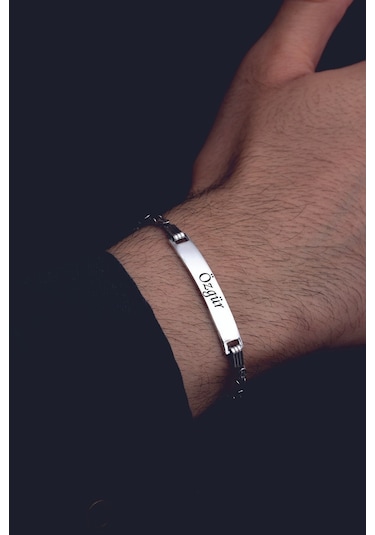 Erkek Gümüş Bileklik - 2.8 Mm İsim Yazılabilir Kral Zincir Gümüş Bileklik