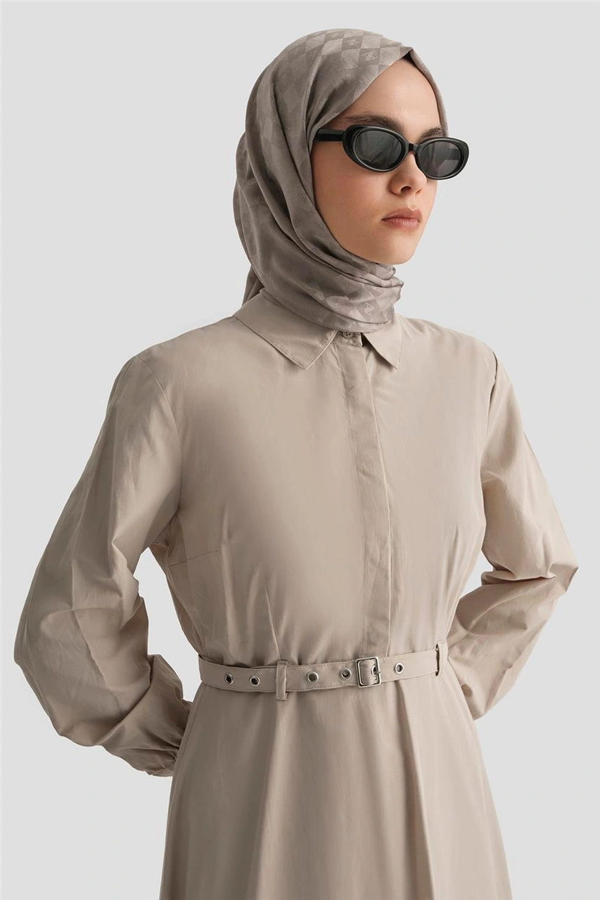 Armine Elbise 25yd9178 Bej Bej