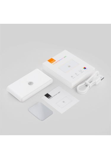 Youmex Hareket Sensörlü Rgb Gece Lambası - 120 Geniş Açı, 5 Renk Modu, 20 Saniye Otomatik Kapatma, Manyetik Montaj, 400mah Pil, Güneş Işığı Göz Koruma Beyaz