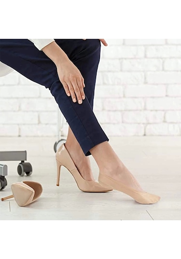 Düşük Kesim Dikişsiz Kaçmaya Dayanıklı Ten Transparan Babet Çorabı 36-41 3 Çift Çok Renkli