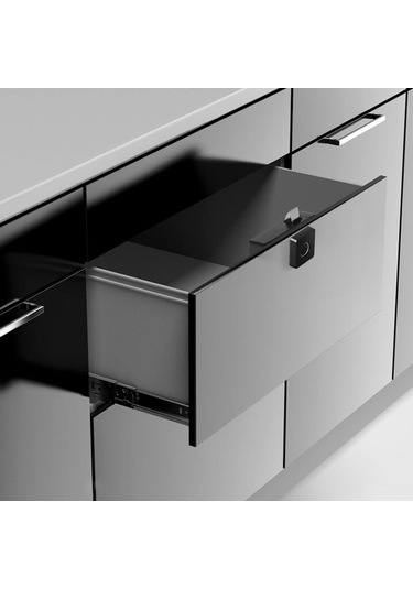 Tenfowee Akıllı Parmak İzi Çekmece Kilitli, 0.5s Hızlı Tanı, 3 Renkli Solunum Işığı, Usb Acil Şarj, Ev Ofis Mobilya Uyumlu Batarya Dahil