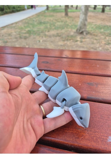 Hareketli 3d Baskı Köpek Balığı Oyuncağı Esnek Ve Eklemli Ta...
