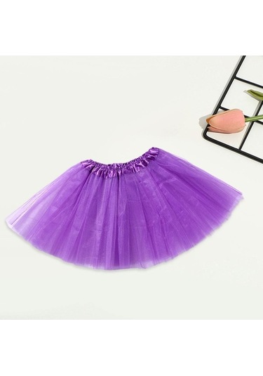 Fastbuy Kasaklı Kadın Elbise Mor Mor Pettiskirt Altında, Kadın Kabarık Etek Casual Giyim Mor