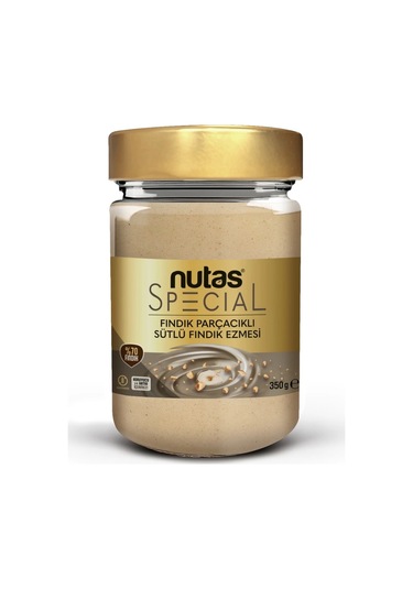 Nutas Special Fındık Parçacıklı Sütlü Fındık Ezmesi - %70 Fındık - 350g Cam Kavanoz