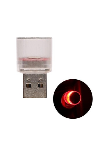 Kırmızı Usb Araba Farı Mini Boyutu Tak Çalıştır Taşınabilir Evrensel Led Atmosfer Işığı Acil Aydınlatma Odası Dekorasyon