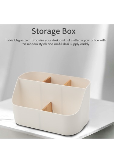 Leasetake Masa Düzenleyici Uzaktan Kumanda Tutucu Makyaj Kutusu Ev Ve Ofis İçin Beyaz