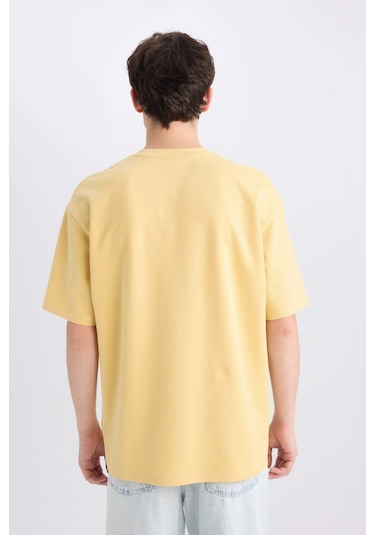 Defacto Oversize Geniş Kalıp Ütü Gerektirmeyen Bisiklet Yaka Kısa Kollu Basic Düz Ağır Kumaş Tişört X3926az25spyl506 Sarı Defacto Oversize Geniş Kalıp Ütü Gerektirmeyen Bisiklet Yaka Kısa Kollu Basic Düz Ağır Kumaş Tişört X3926az25spyl506 Sarı
