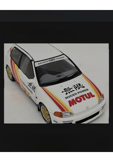 Solido 1:18 1992 Honda Civic Eg6 Works Mugen Racing White Model Araba