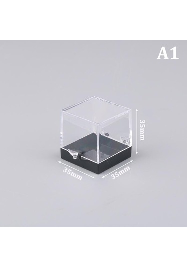 1 Adet Saklama Kutusu Kapakları Taş Ekran Para Temizle Konteyner Numune Mineral Kutusu Siyah