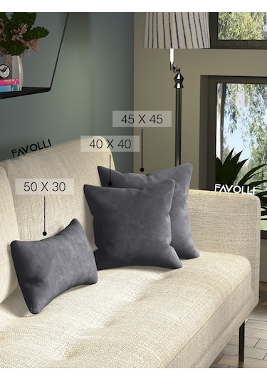 Br Favolli Kadife Dokulu Çakıl Rengi Kırlent Kılıfı Dream Serisi Punch Için Uygun Gizli Fermuar Çakıl