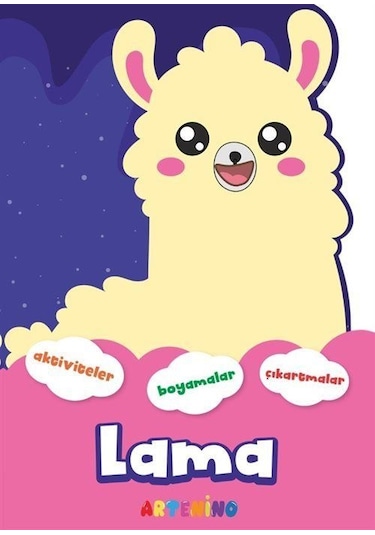 Şekilli Hayvanlar Serisi / Lama Aktivite Boyama Çıkartma Kitabı