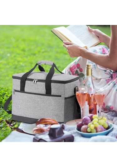 Funtree 30l Isolate Soğutucu Çanta, Sızdırmaz Öğle Yemeği Tote, Piknik Ve Kamp İçin Gri