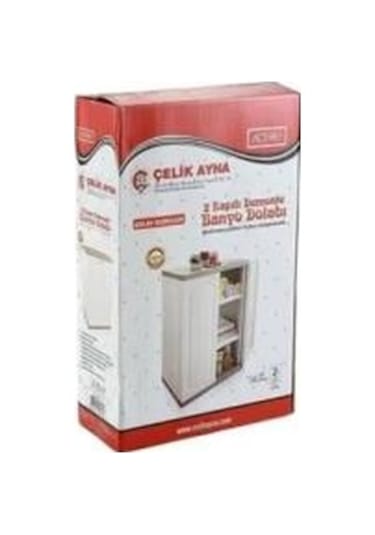 Çelikayna Çok Amaçlı Demonte Banyo Dolabı İki Kapılı Üç Raflı-805 Beyaz