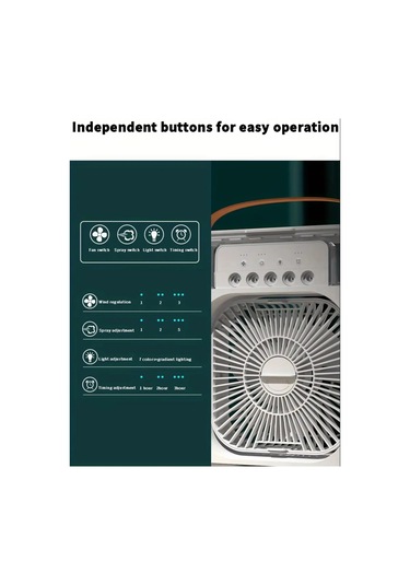 Ayarlanabilir Kademe Ve Dereceli Taşınabilir Ev Ofis 600ml Nemlendiricili Buharlı Fan