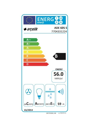 Arçelik Ade 605 S Ankastre Duvar Tipi Davlumbaz