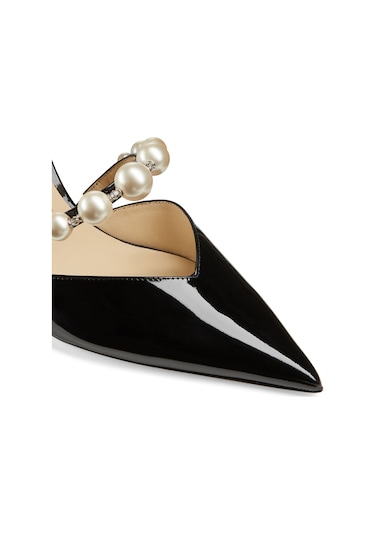 Jimmy Choo Siyah Beyaz Deri Topuklu Ayakkabı Beyaz - Siyah