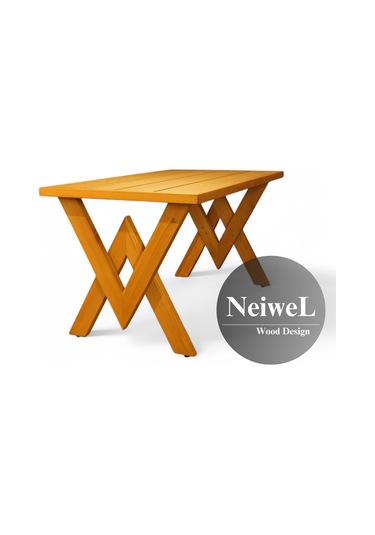 Neiwel Garden Venus Doğal Ahşap Bahçe Yemek Masası-100-180 Açık Ceviz