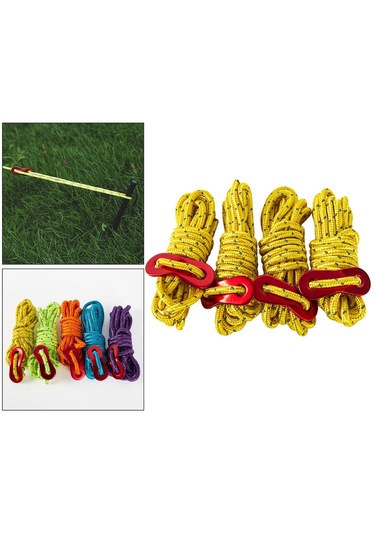 Suntek 4 Adet 6.65ft Gezi Yansıtıcı Naylon Kordon Çadır Sarı