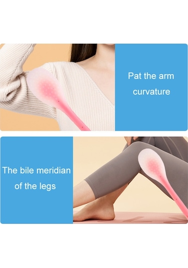 Meridian Puanları Gua Sha Sha Pating Board Silikon Palmiye Masaj Whacker, Boyut:mavi 32cm Diğer Çok Renkli