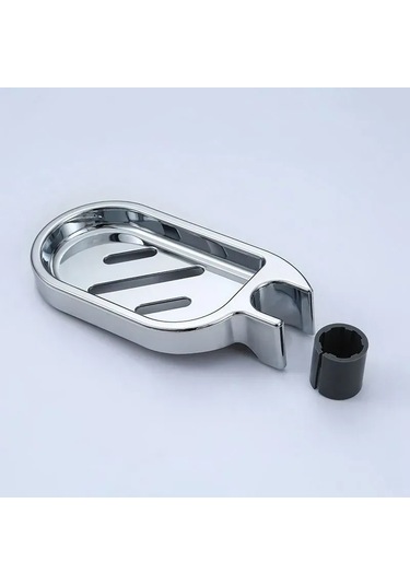 Yunboo Duş Çubuğu Sabitleme Sabunu Kasesi - 22mm Çubuk Uyumlu, Suya Dayanıklı Abs Plastik, Araçsız Kurulum, Oval Tasarım Gümüş