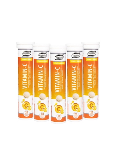 Vitamin C Çinko Vitamin D3 Portakal Aromalı Efervesan Tablet 5 x 20 Adet 