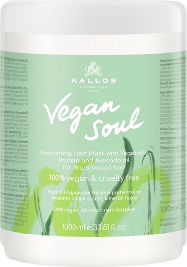 Kallos Cosmetics Vegan Soul Kuru ve Yıpranmış Saç için Maske 1 L