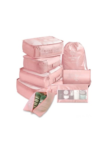 Skycity Seyahat Çanta Organizatörü 8'li Set - Gri Giyim Sınıflandırma Çantaları - Ev Ve Seyahat İçin Kullanımı Kolay Dayanıklı Malzeme