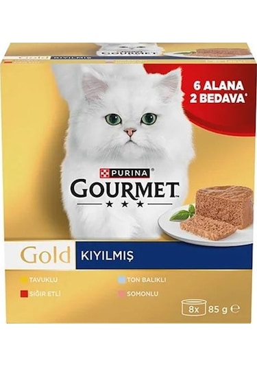 Gourmet Gold Kıyılmış Seri Kedi Konservesi 8 Adet 85 Gr