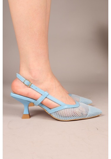 Thalia Arkası Açık File Stiletto Mavi-8064 Mavi