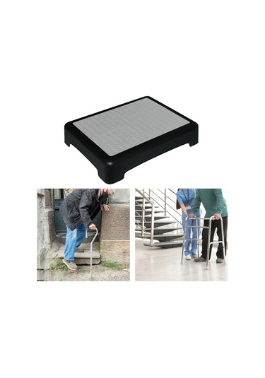 Suntek Yükseltici Basamaklı Tabure Hediye Başucu Siyah-gri