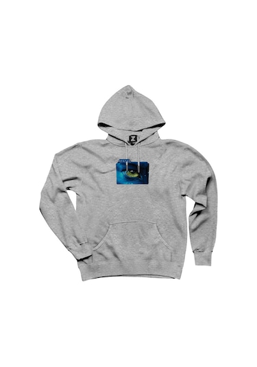 Avatar The Way of Water Blue Line Gri Kapşonlu Sweat Gri
