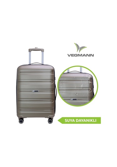 Vegmann Polipropilen Pp Atlas Gold Büyük Boy Valiz Gold