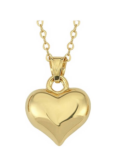 Blackcraft 925 Ayar Gümüş Küçük 3 Boyutlu Gold Kalp Kadın Kolye Bc-846002 Renkli