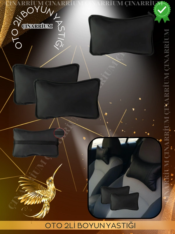Peugeot 3008 2017 Ve Sonrası Oto Koltuk Düz Renk Boyun Yastığı 2 Adet