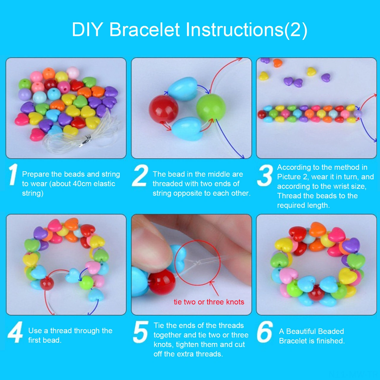 Moveevo 01 Multicolor Perforated Plastic Bead Set For Dıy Necklace And Bracelet Making Diğer