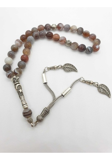 Sertifikalı Bostwana Akik Doğal Taş Tesbih 8 Mm