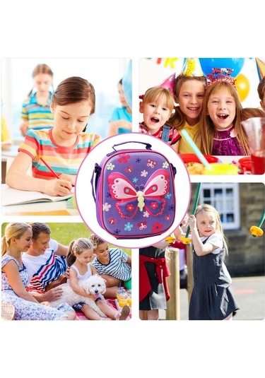 Çocuklar İçin Öğle Yemeği Çantaları, 3d Yalıtımlı Yeniden Kullanılabilir Öğle Yemeği Çantası Soğutucu Öğle Yemeği Kutusu Çok Renkli