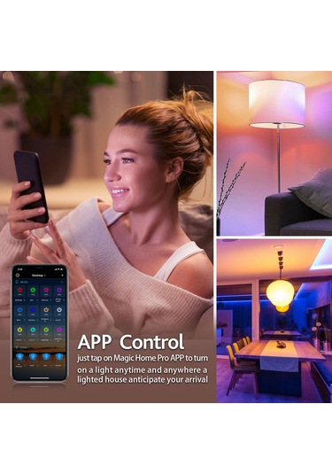 Maiyame Alexa Ve Google Ses Kontrollü 7w Akıllı Ampul, Rgb Wıfı Bağlantılı, Renk Ve Parlaklık Ayarlanabilir, Çoklu Aydınlatma Modları Beyaz