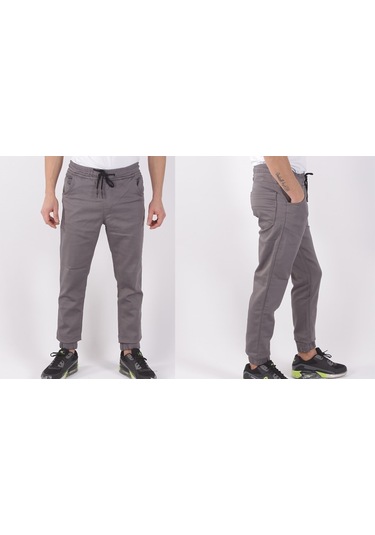 Black Steel Bel Ve Paça Lastikli Pantolon-1000