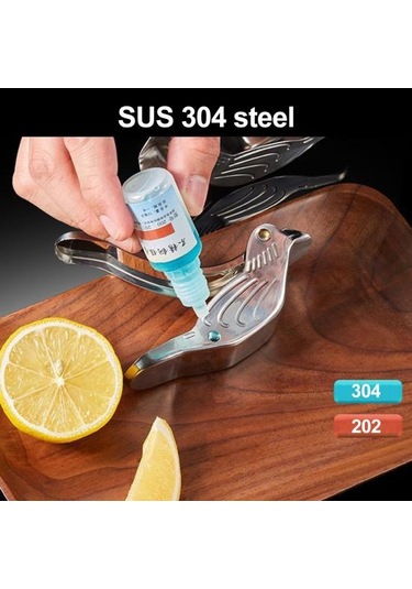 Manuel Limon Sıkacağı Paslanmaz Çelik Kuş Narenciye Misket Limonu Sıkacağı Taşınabilir Meyve Sıkacağı Gümüş