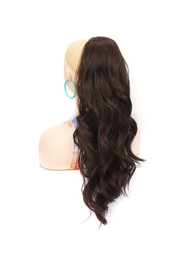 Cbtx Örgü İpli Uzun Dalgalı Kıvırcık Kadın At Kuyruğu Peruk, Renk: 6