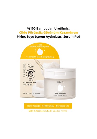 Midha Rice Pirinç Özlü Aydınlatıcı Serum Ped 150 ML