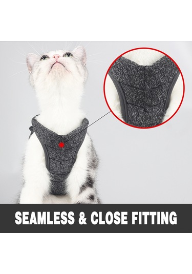 Geekyou Kedi Tasma Taşıma Kemerleri, Hafif Nefesli, Esnek Konforlu, Ayarlanabilir, Gri, Büyüklük L Yb001b012