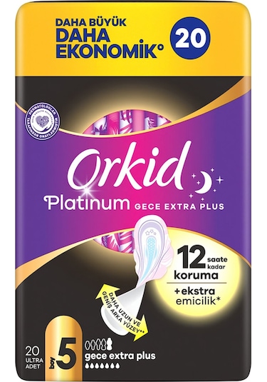 Orkid Platinum Gece Extra Plus Hijyenik Ped 3 x 20'li